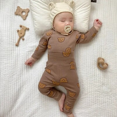 pyjama bebe velour astronomique brun enfant dort