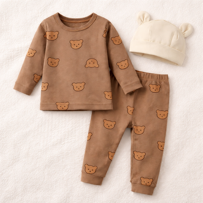 pyjama bebe velour astronomique brun