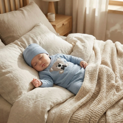 pyjama garcon bebe bleu ciel enfant dort