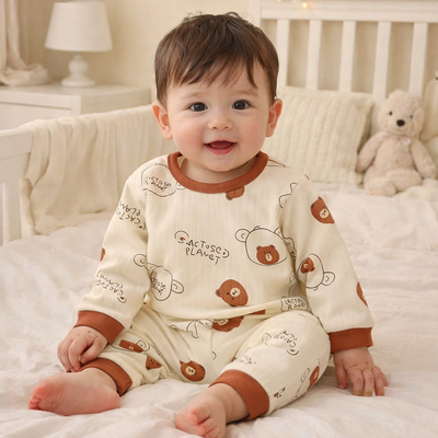 pyjama garcon bebe respirant ours enfant assis