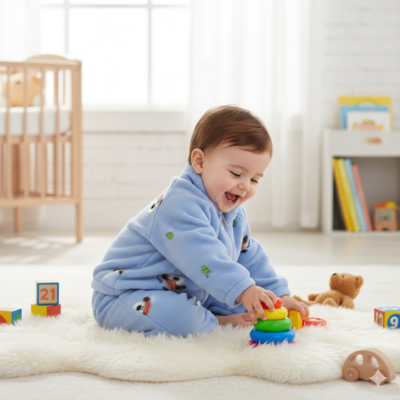 pyjama velour bebe épaissi enfant assis