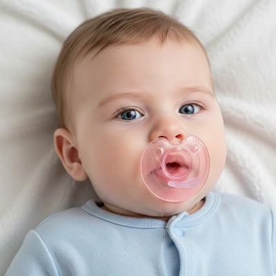 sucette silicone rose enfant couché