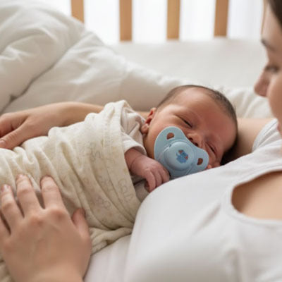 sucettes soulageant bleu maman avec bébé