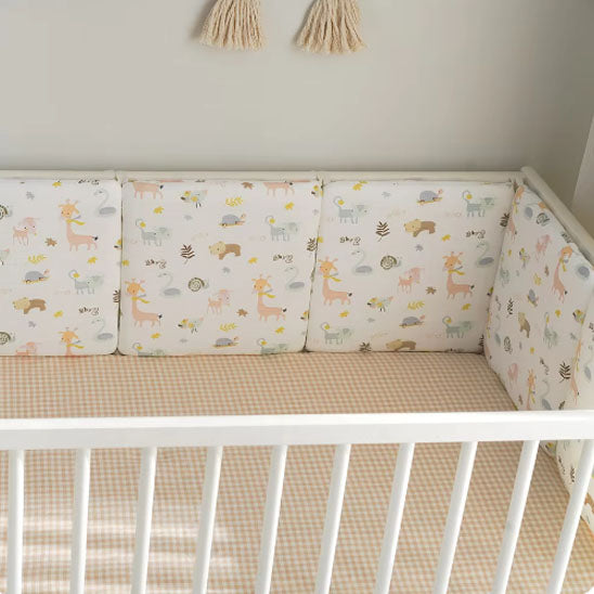tour de lit bebe cygne enchante kaki vu de profil