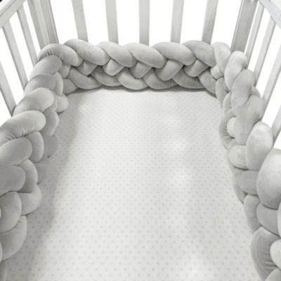 TOUR DE LIT TRESSÉ | 4 BRINS GRIS - BABYSTORE - BKAM
