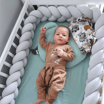 TOUR DE LIT TRESSE | GRIS - BABYSTORE - BKAM