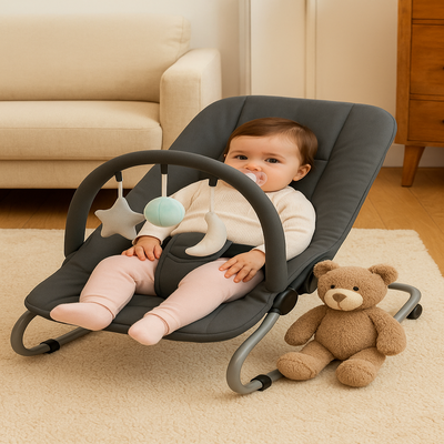 transat bebe confortable anthracite bébé avec doudou