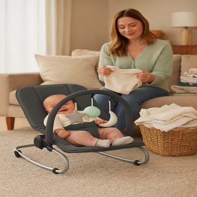 transat bebe confortable anthracite maman plie linge