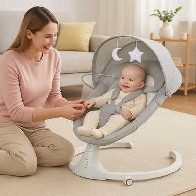 transat bebe haut gris bébé avec maman