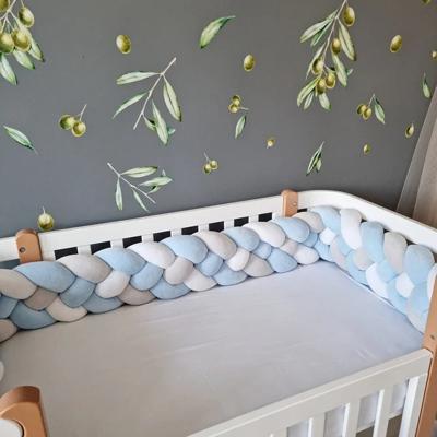 TRESSE DE LIT BEBE | 4 BRINS GRIS BLEU ET BLANC - BABYSTORE - BKAM