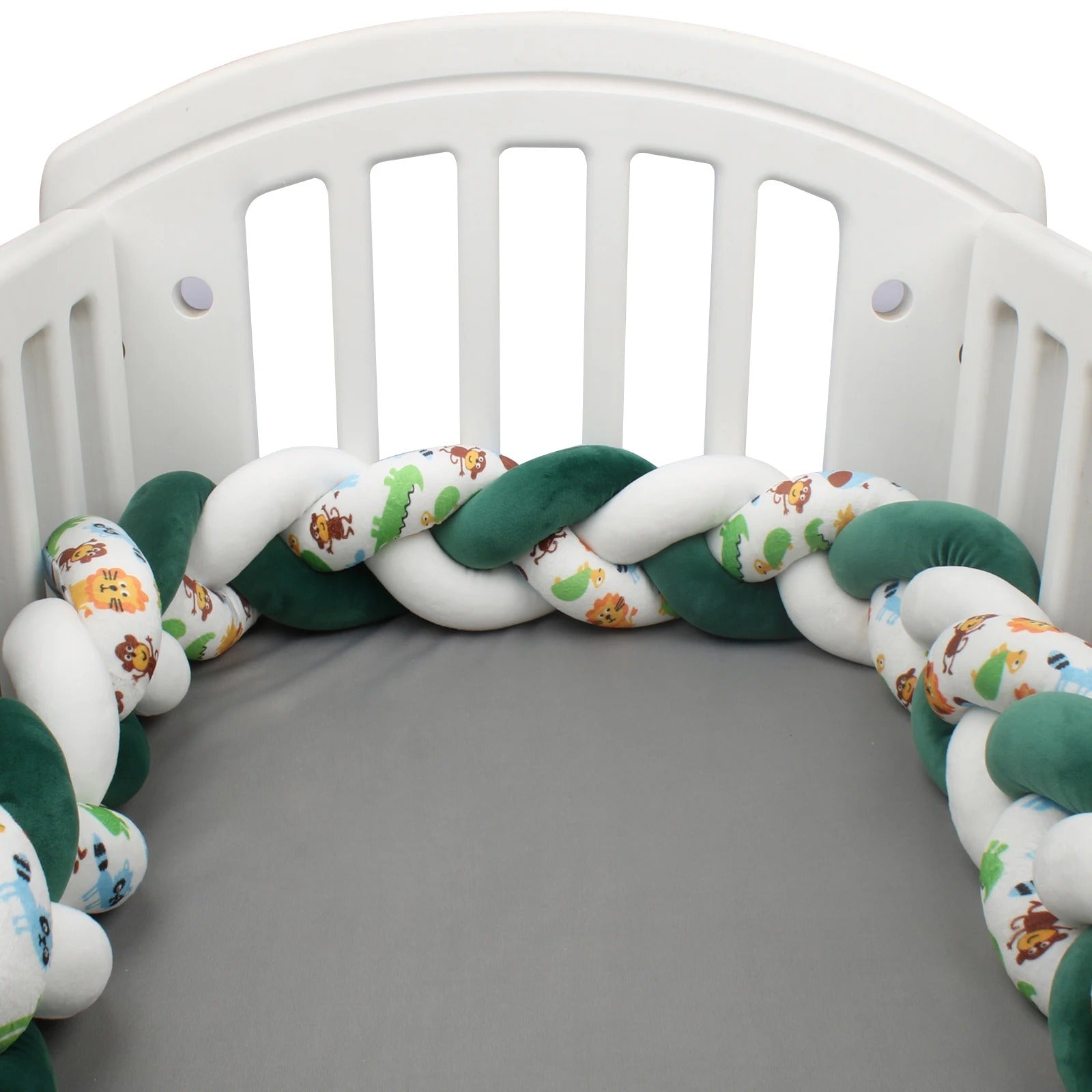 TRESSE DE LIT BÉBÉ | DESSIN ANIMÉ VERT - BLANC - BABYSTORE - BKAM