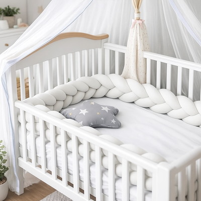 tresse de lit blanche barrière sécurisante blanc