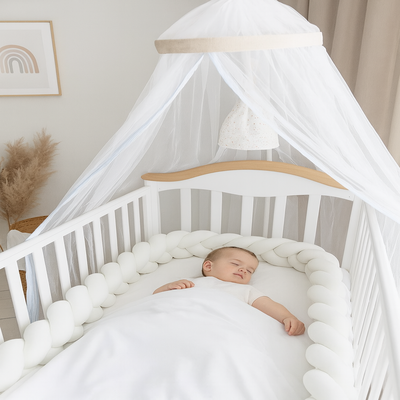 tresse de lit blanche barrière sécurisante enfant endormi