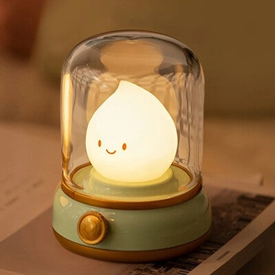 veilleuse bébé flamme vert lumineuse