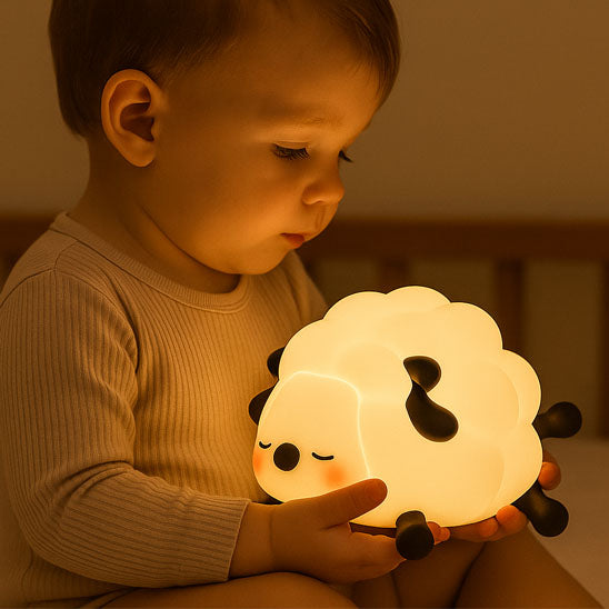 veilleuse bébé led mouton bébé assis