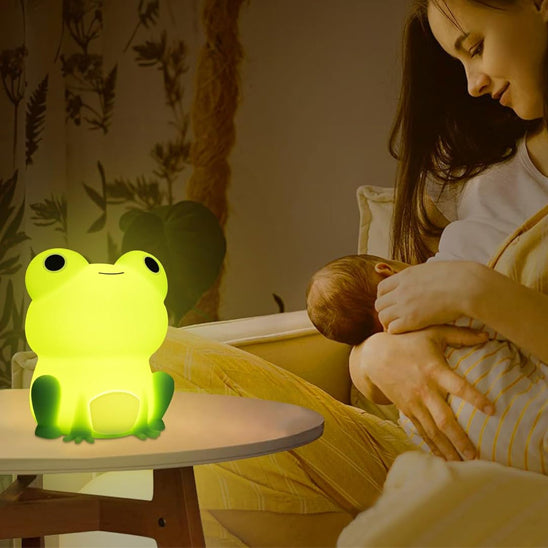 veilleuse enfant grenouille maman avec bébé