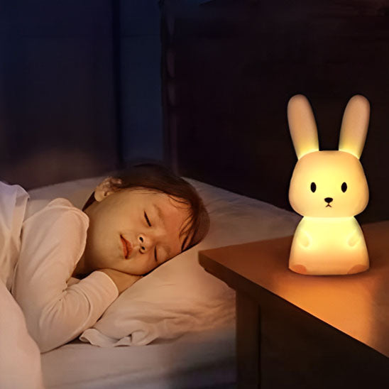 veilleuse lapin anti anxiété lapin bébé couché chambre sombre