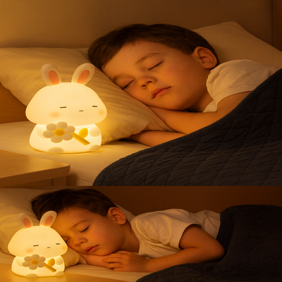 veilleuse lapin apaisante enfant couché