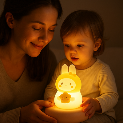 veilleuse lapin réglable adorable maman avec enfant