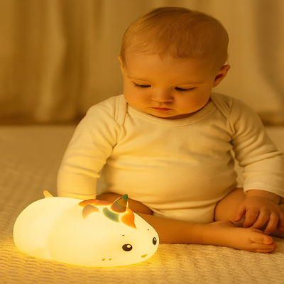 veilleuse licorne multifonction enfant assis avec veilleuse