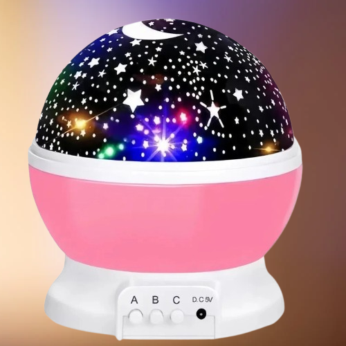 veilleuse projection galaxie rose